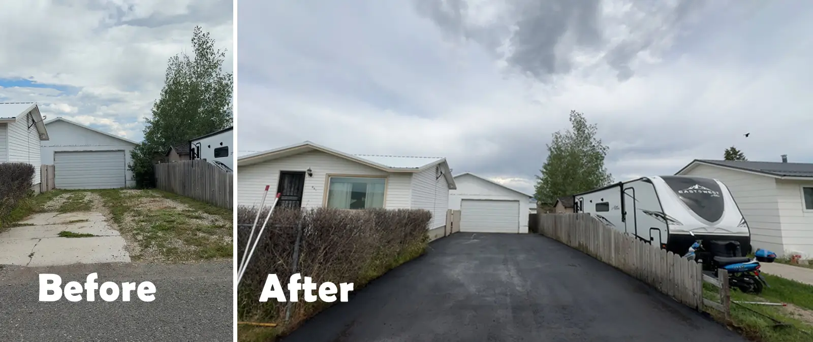 Before and After Chip Seal Paving